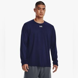 Under Armour Team Tech Long Sleeve Tee Performance Men M Midnight Navy Loose Fit